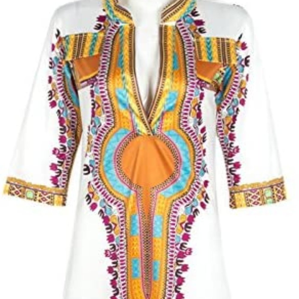 White African Tribal Dashiki Bodycon Stretch Dress